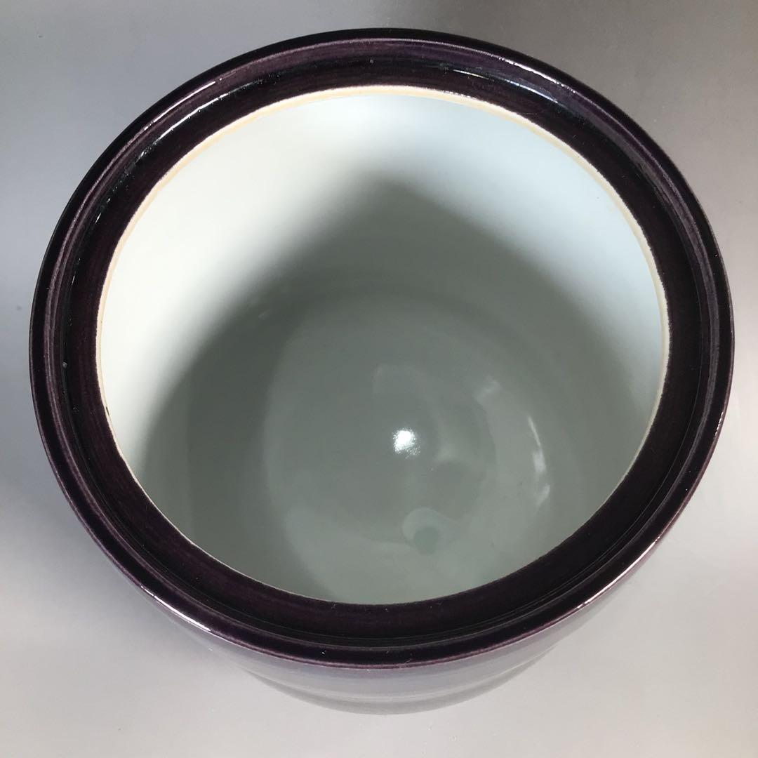 Ｎ３９３　水指　『九谷焼』『森澤昭三造』『釉彩水指』　共箱　茶道具