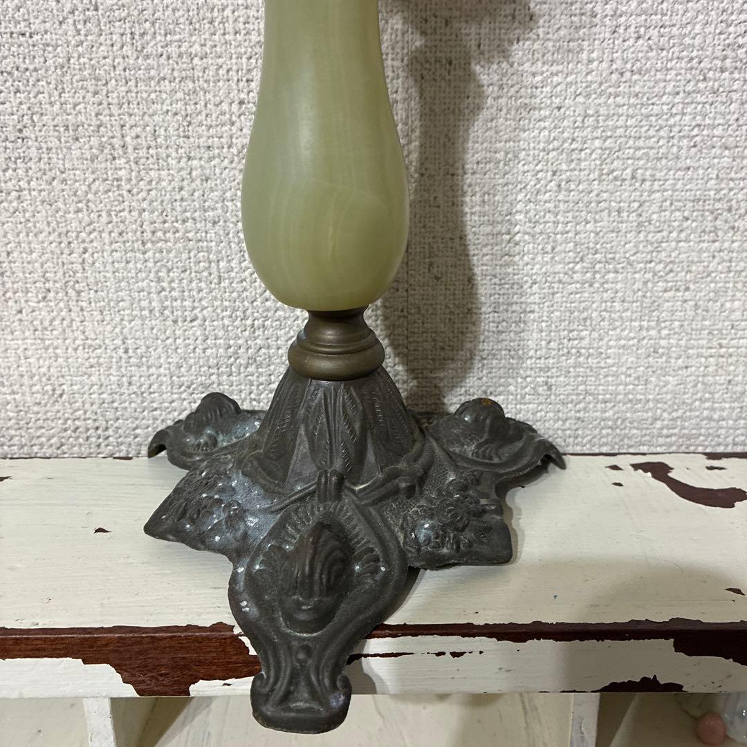 フランス/アンティーク/キャンドルホルダー瑪瑙石/真鍮