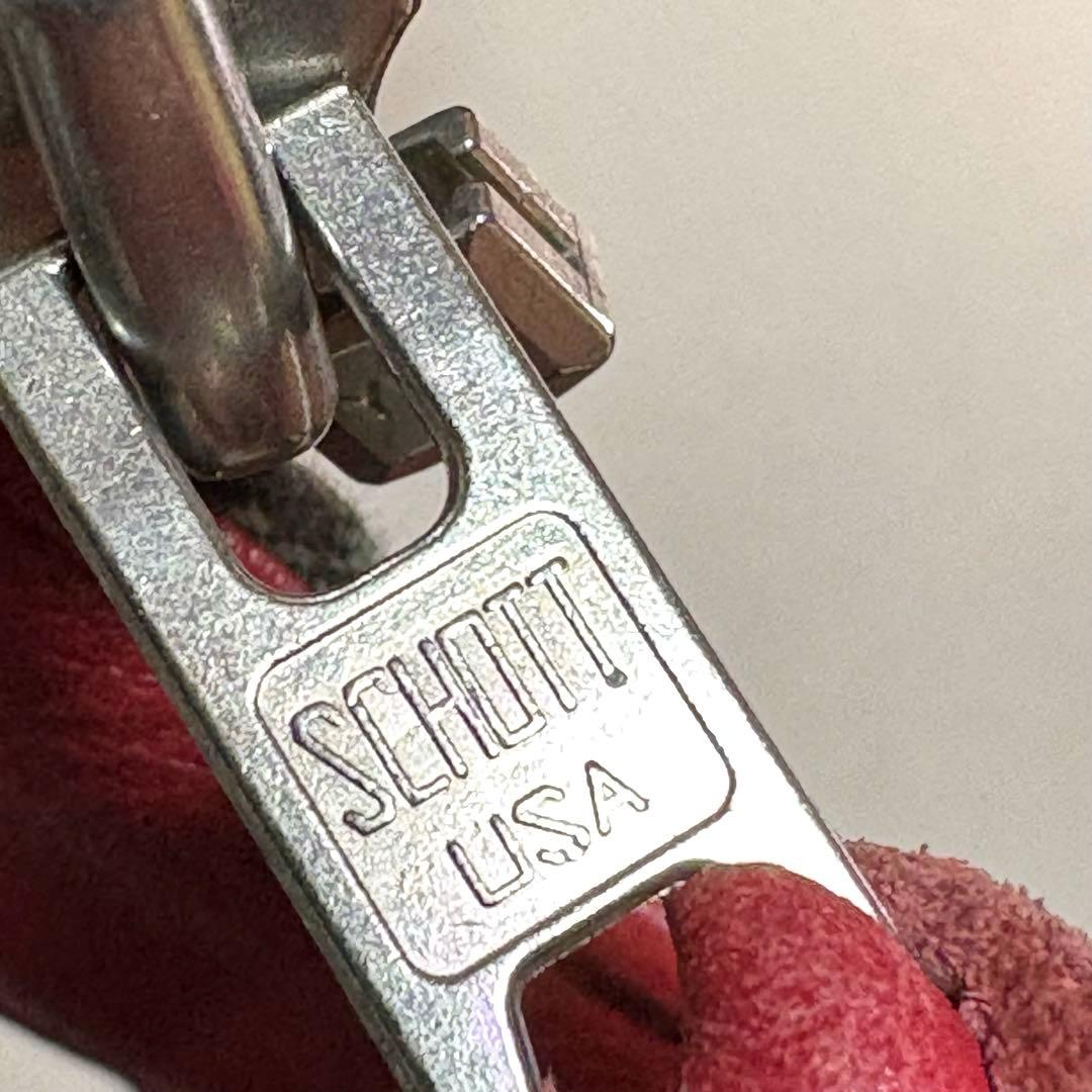 Schott シングルライダース　レッド　ブラックライン