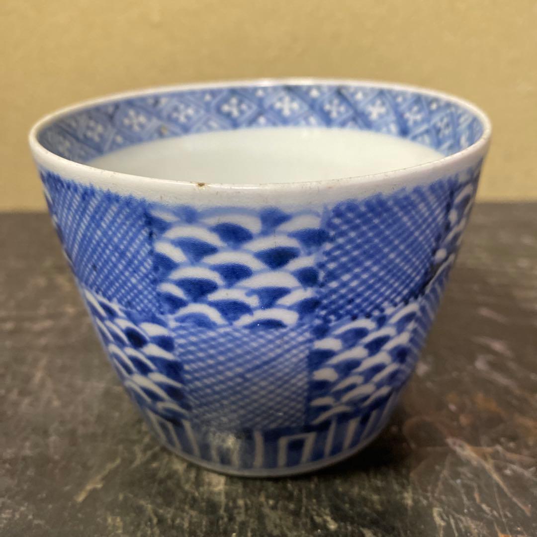 市松文蕎麦猪口