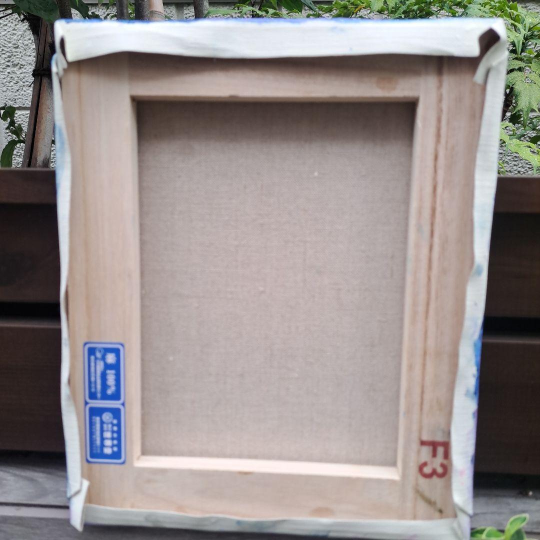 キャンバス油絵　専用　たっぷり入れた花瓶の青いお花