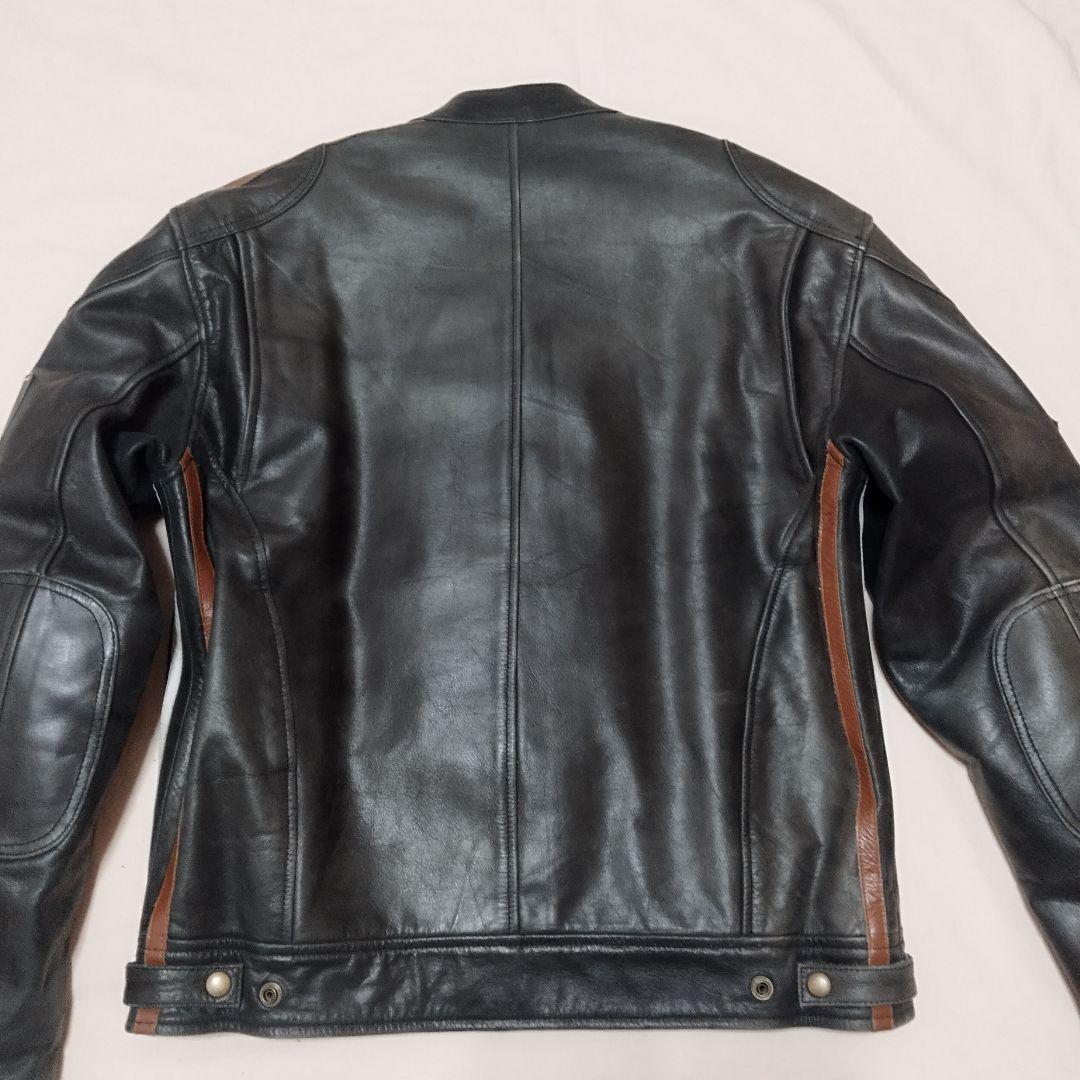デグナー　ライダースジャケット　ブラック　牛革　ワッペン　キルティング　XL
