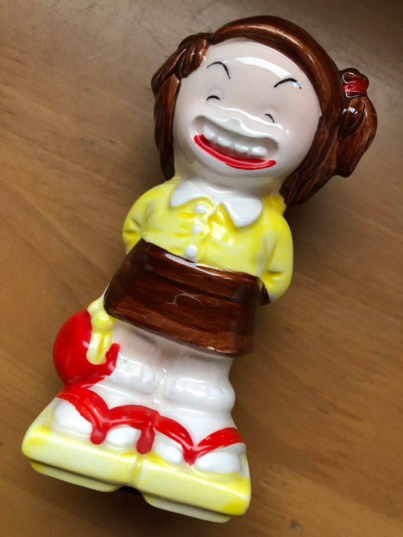 最終値下げ　希少！美品　じゃりン子チエ貯金箱　陶器製