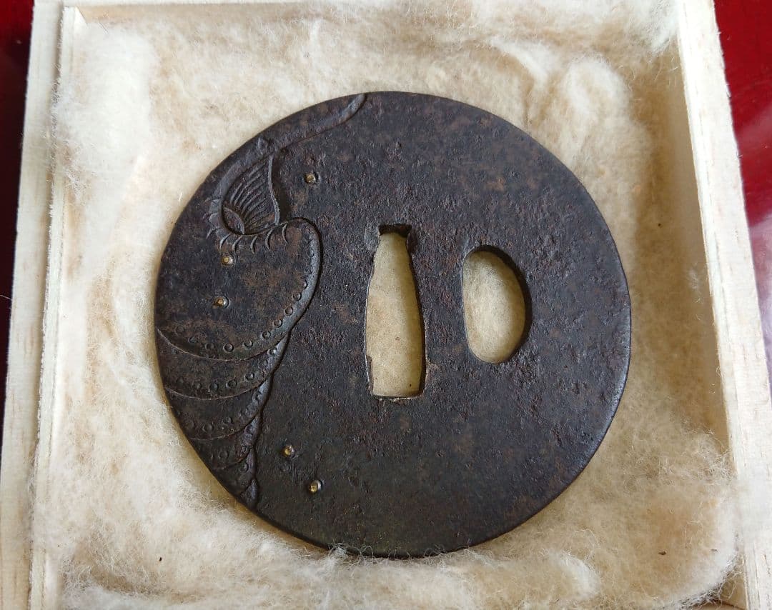 稀少 江戸後期 日本刀 刀鍔 象嵌