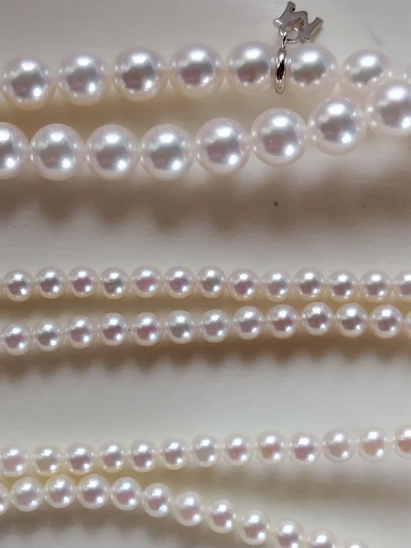 【艶照り最高】K18WG アジャスター付き あこや真珠ベビーパールネックレス