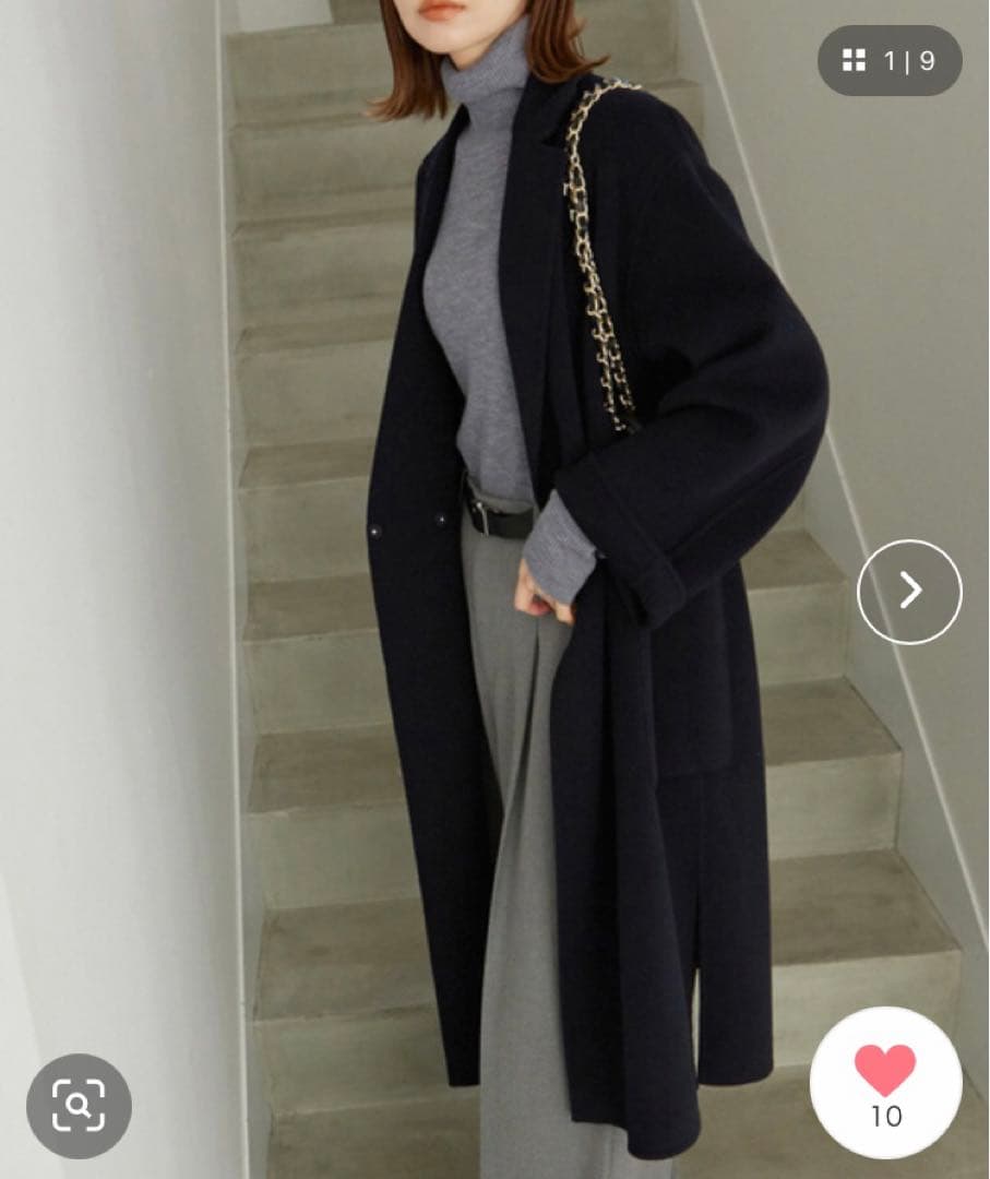 新品未使用　スローブイエナ　HAMILTONダブルフェイスウールロングコート