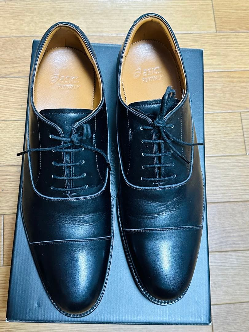新品❗️日本限定アシックスランウォーク813Rドレスシューズ黒3E牛革27.5cm