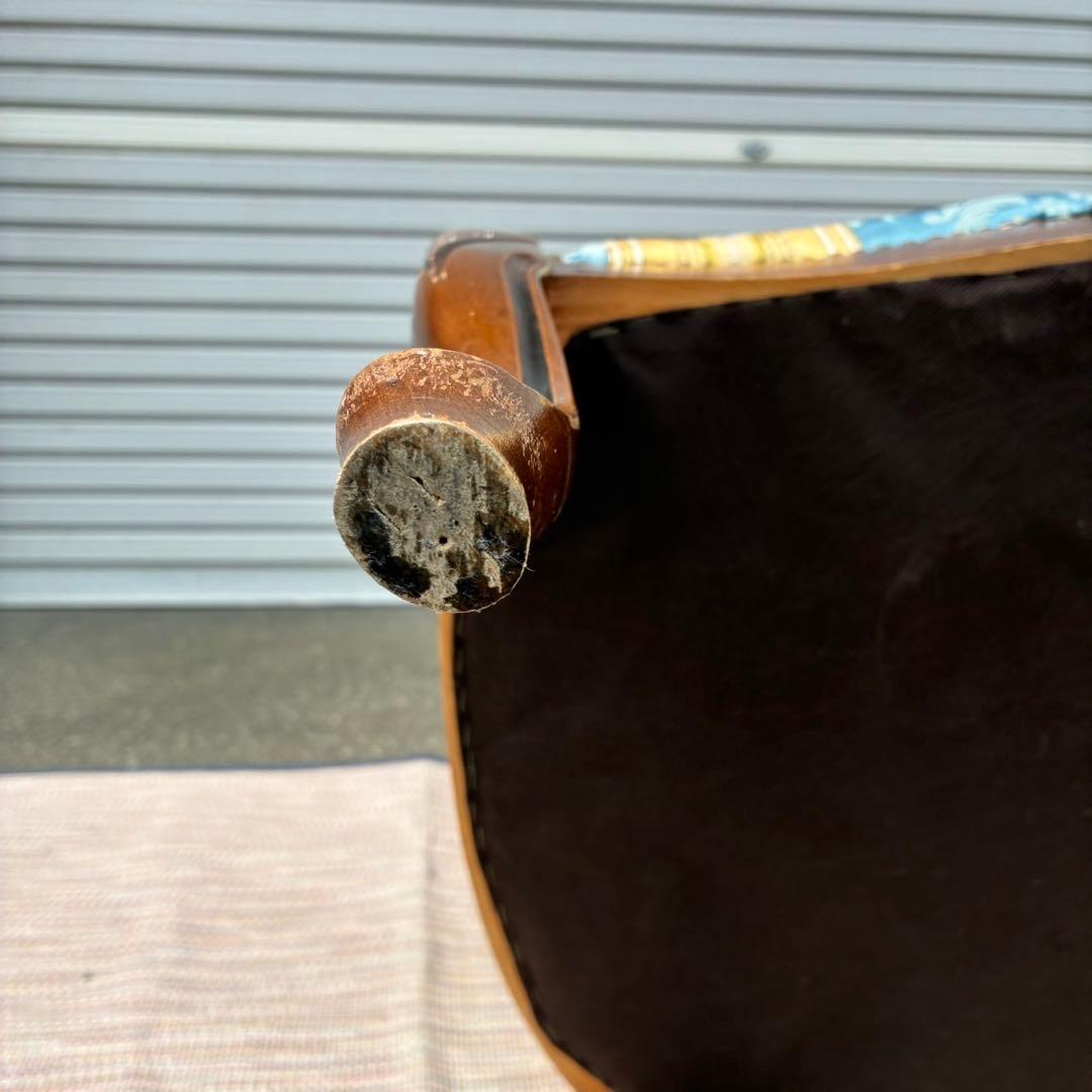 【送料込】アンティーク 家具　アームチェア 猫脚 猫足 椅子　1人掛けソファ