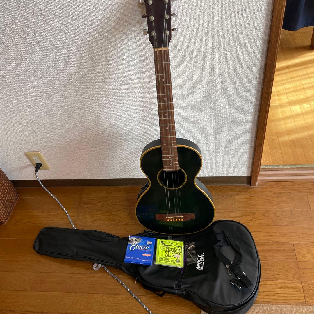 アコースティックギター 黒 ギターケース付き