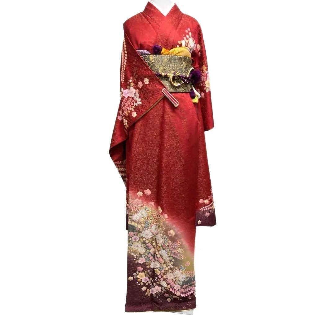徳永憲峰　桐屋翠山工房　金通し　辻ヶ花模様　振袖　成人式 着物 032a p