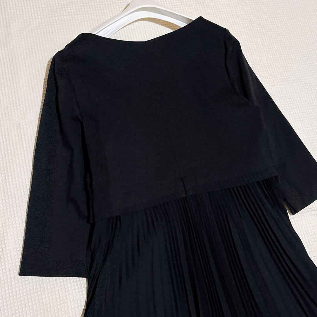 新品✨組曲 洗えるジャージコンビプリーツ ワンピース 近年 大きい ゆったり