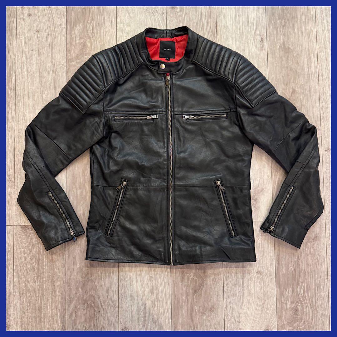 roshell 本革 レザージャケット XL ブラック ライダース ブルゾン