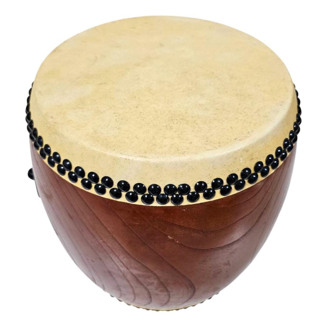 【希少】本欅 宮太鼓 1尺×1尺3寸 堀田新五郎 台バチ付 銘板 長胴太鼓