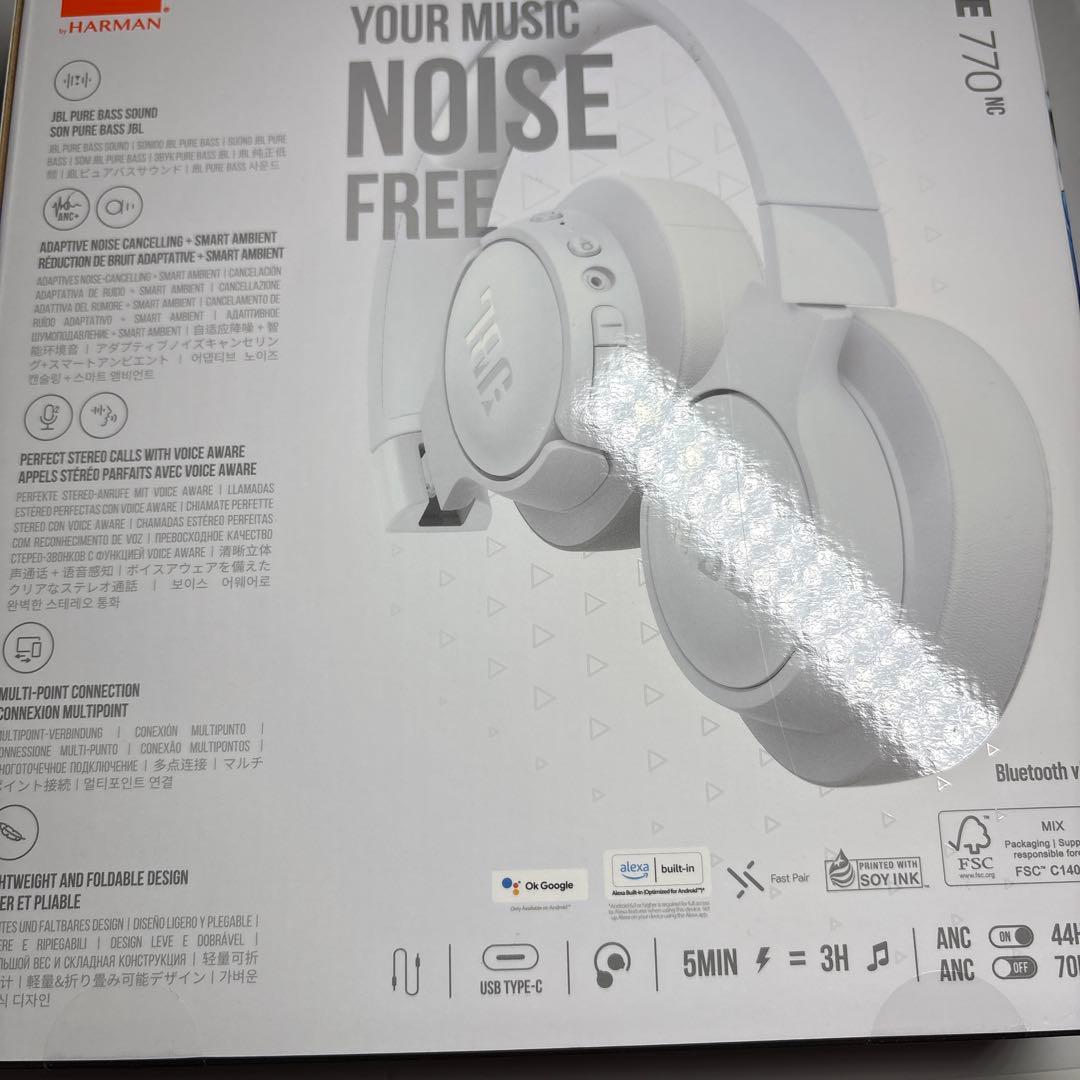 JBL TUNE 770 NC ワイヤレスヘッドホン ホワイト