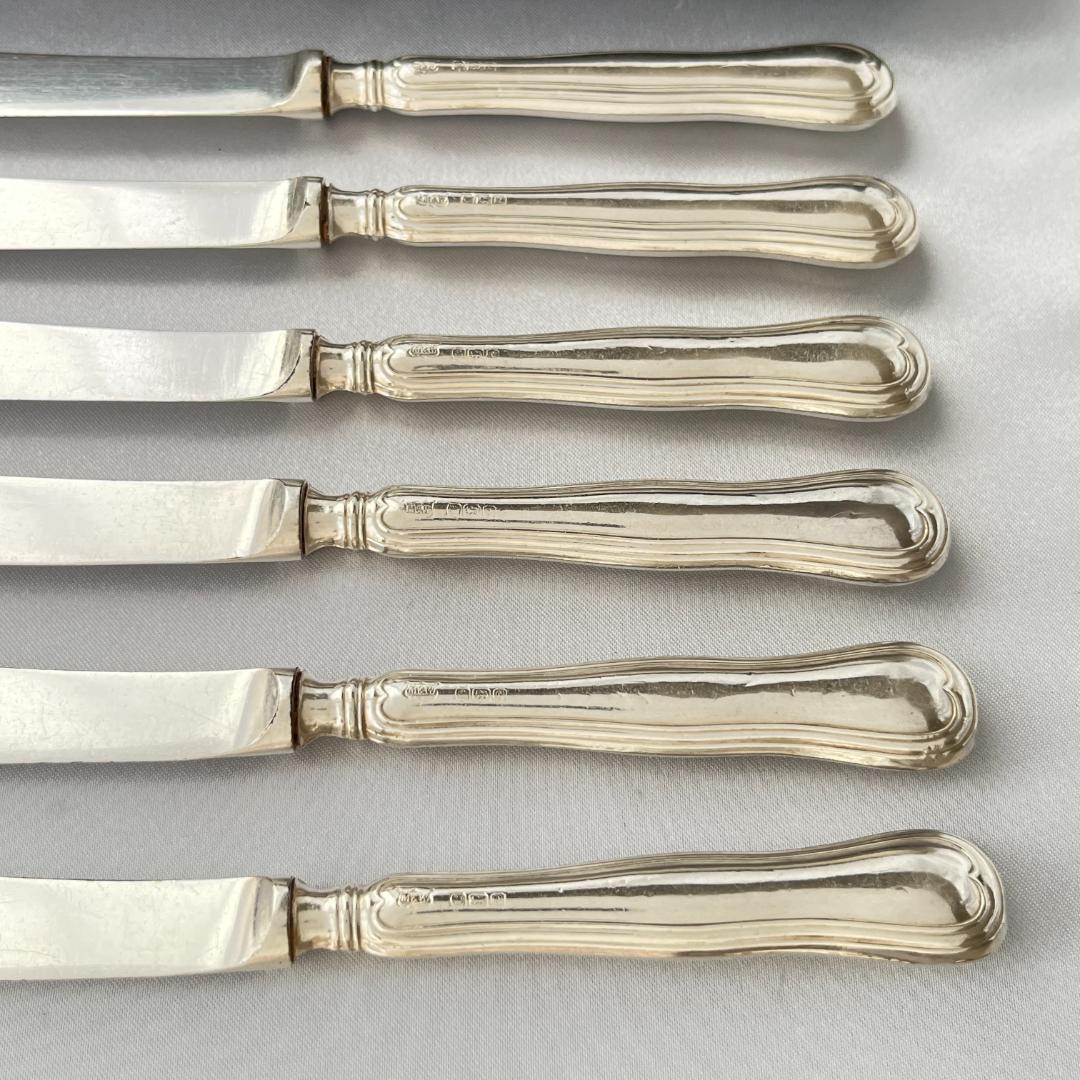 【Mappin & Webb】【純銀ハンドル】 ティーナイフ 6本 ケース