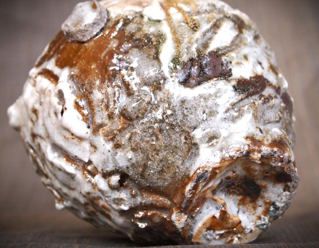 希少作★加藤委★川小牧引っ掻き茶碗★共箱＆陶Vol.85　加藤委