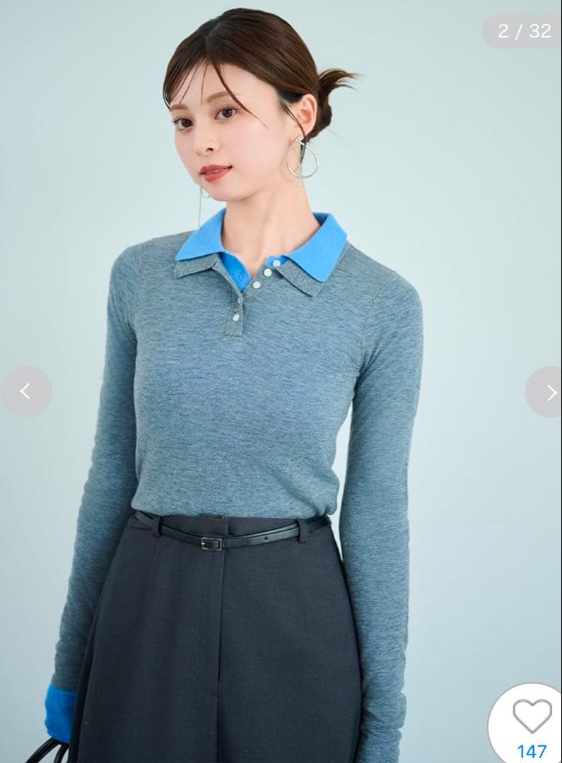 スナイデル　Sustainableレイヤードポロニットプルオーバー