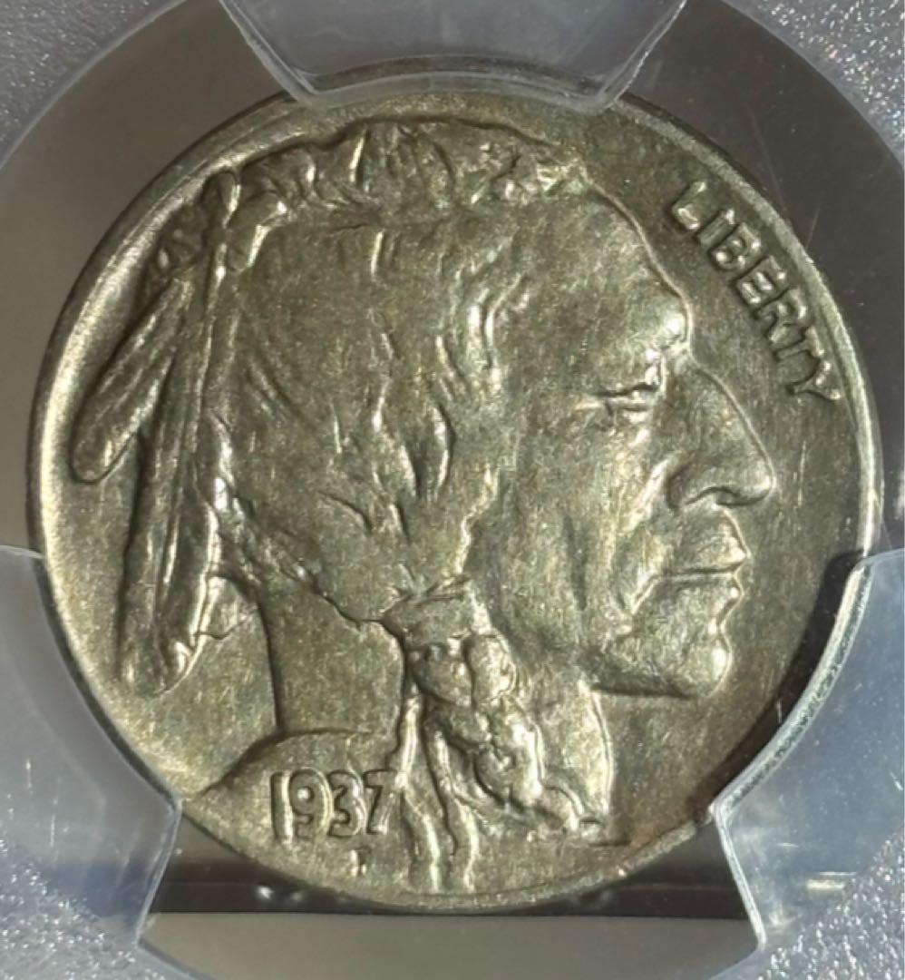 1937年インディアンヘッドバッファローニッケル5セント PCGS認証 トーン❗️