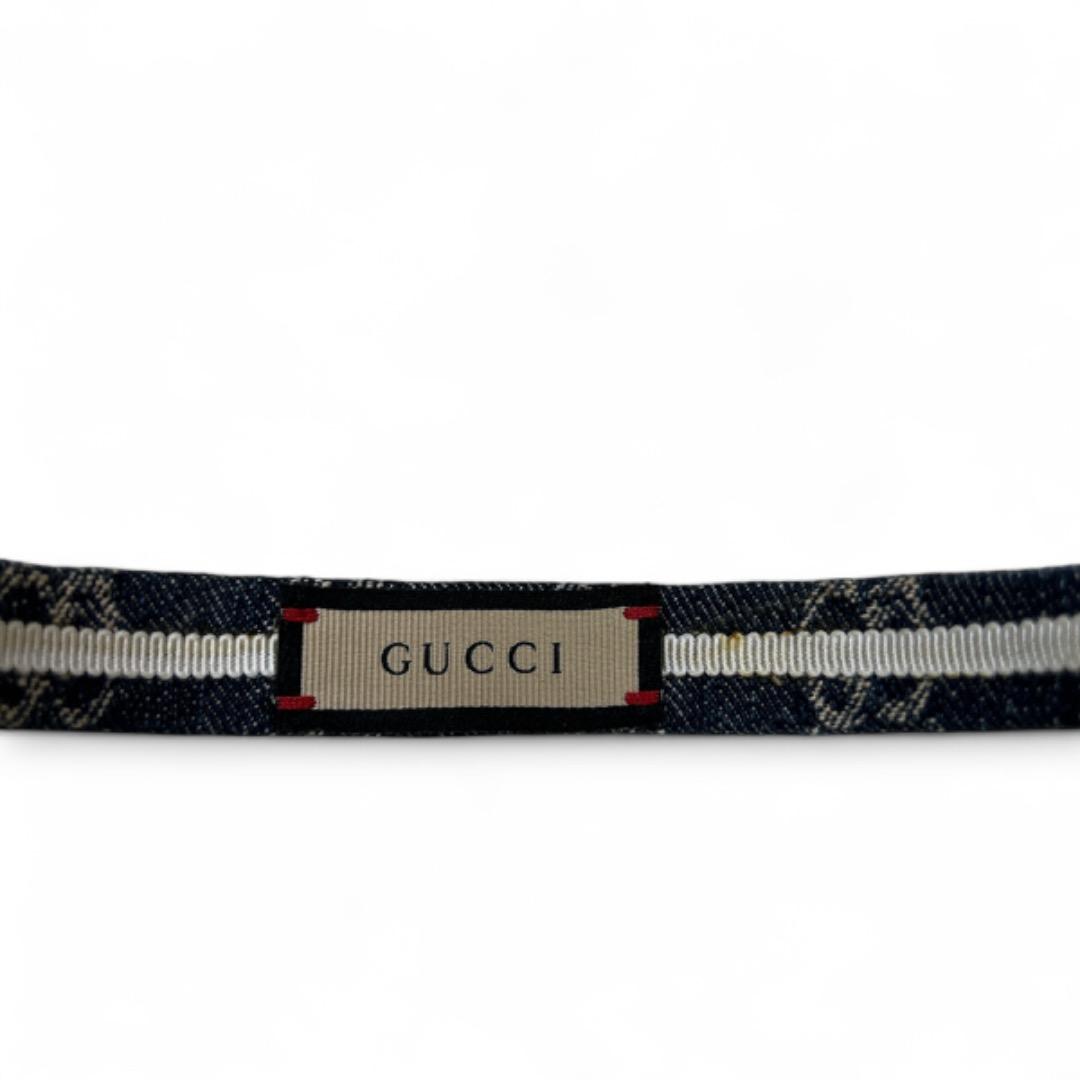 グッチ エコ ウォッシュ ド デニム ヘアバンド カチューシャ チャーム