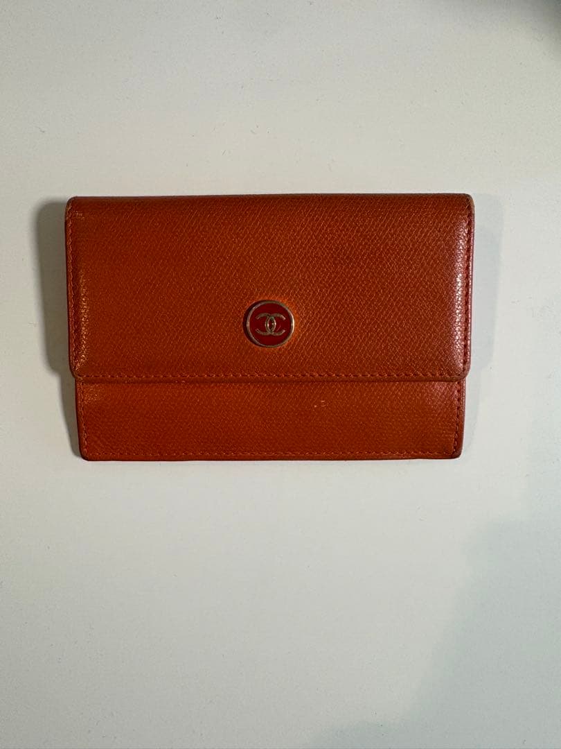 CHANEL ケース　二つ折　オレンジ