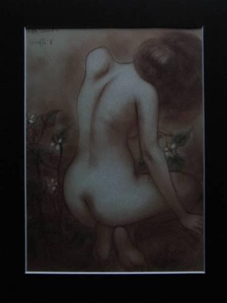 古沢　岩美、どくだみ、希少大判画集画、新品額装付、状態良好