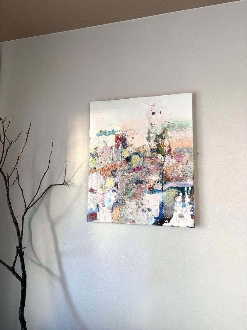 油絵　油彩　抽象画　絵画　現代アート　1点もの　アート作品　原画　金箔装飾