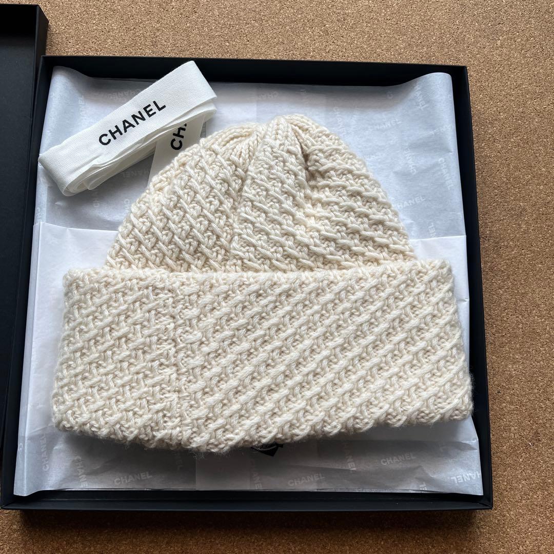 【新品】CHANEL アイボリー ニット帽