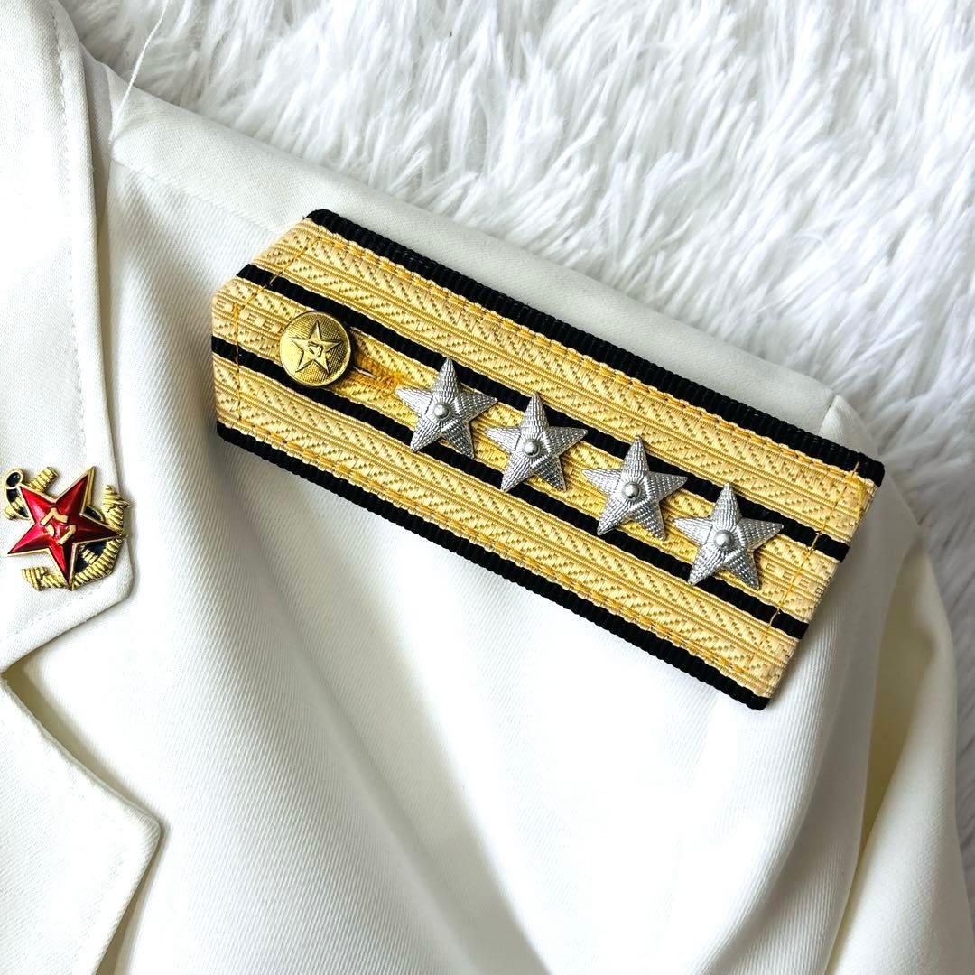 ソ連海軍 日本海軍　白ジャケット 大佐肩章付（本物か詳細不明）ヴィンテージ　仮装