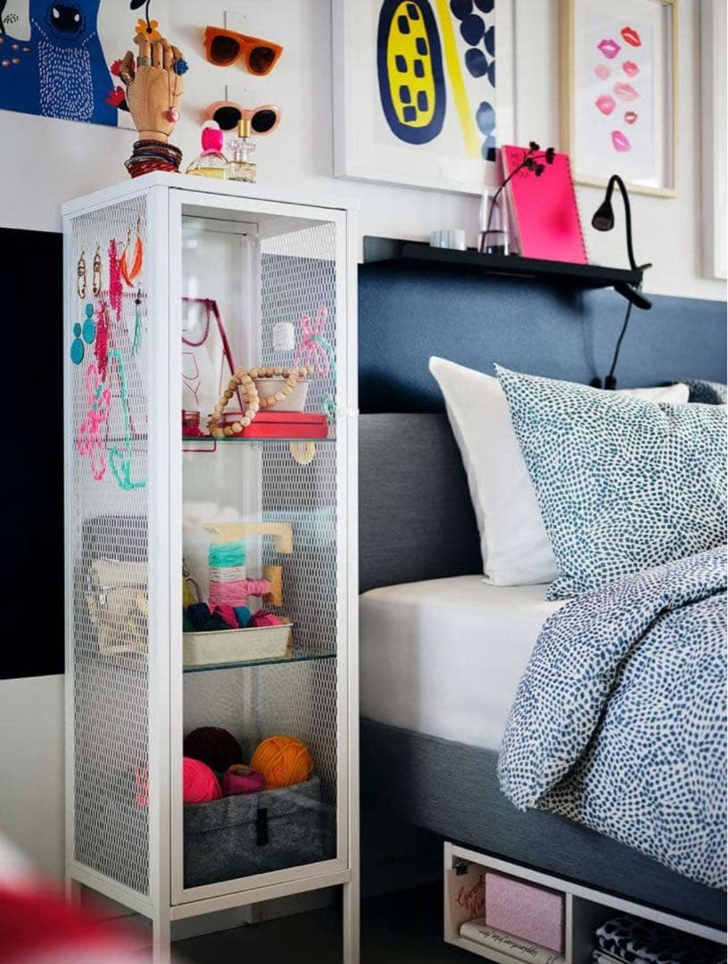 IKEA BAGGEBO バッゲボー ガラス扉 キャビネット 完成品