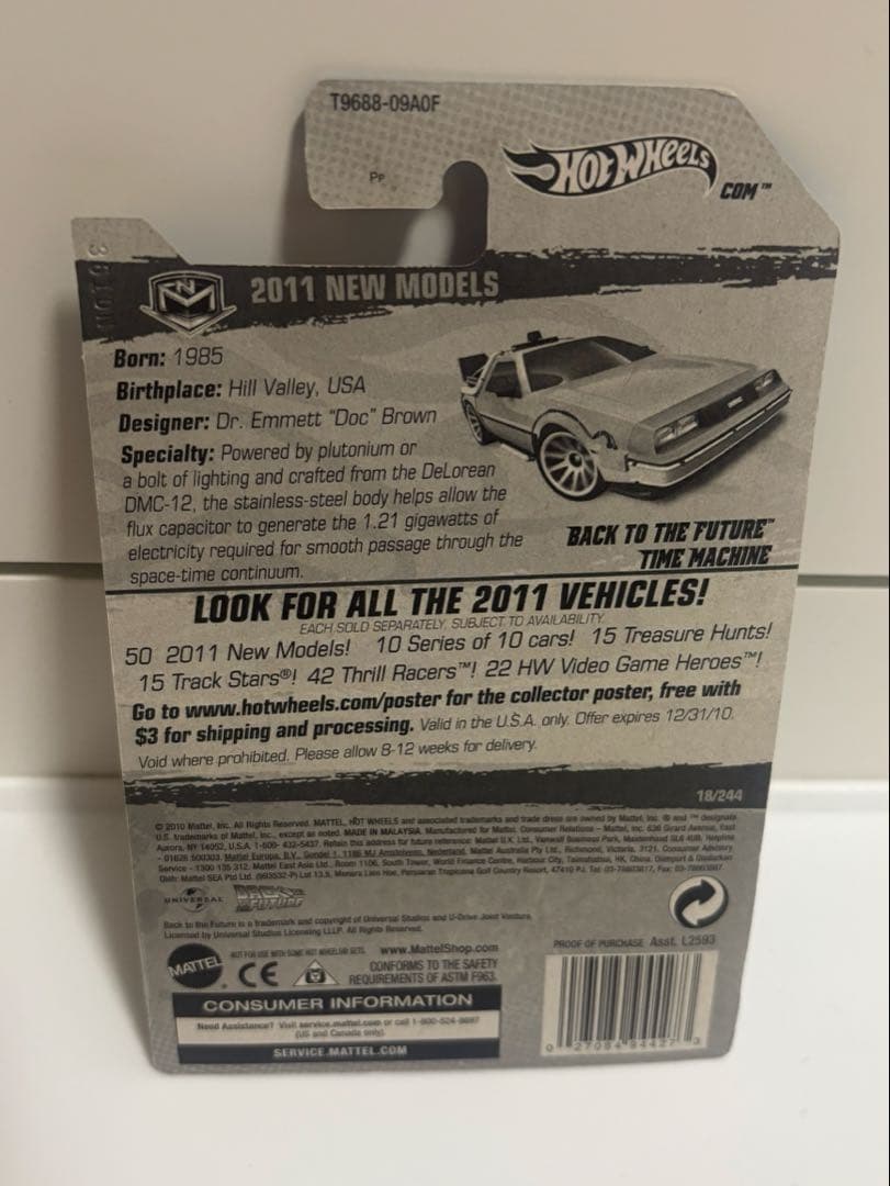 自動車 Hot weels Back to the Futue 2011 model