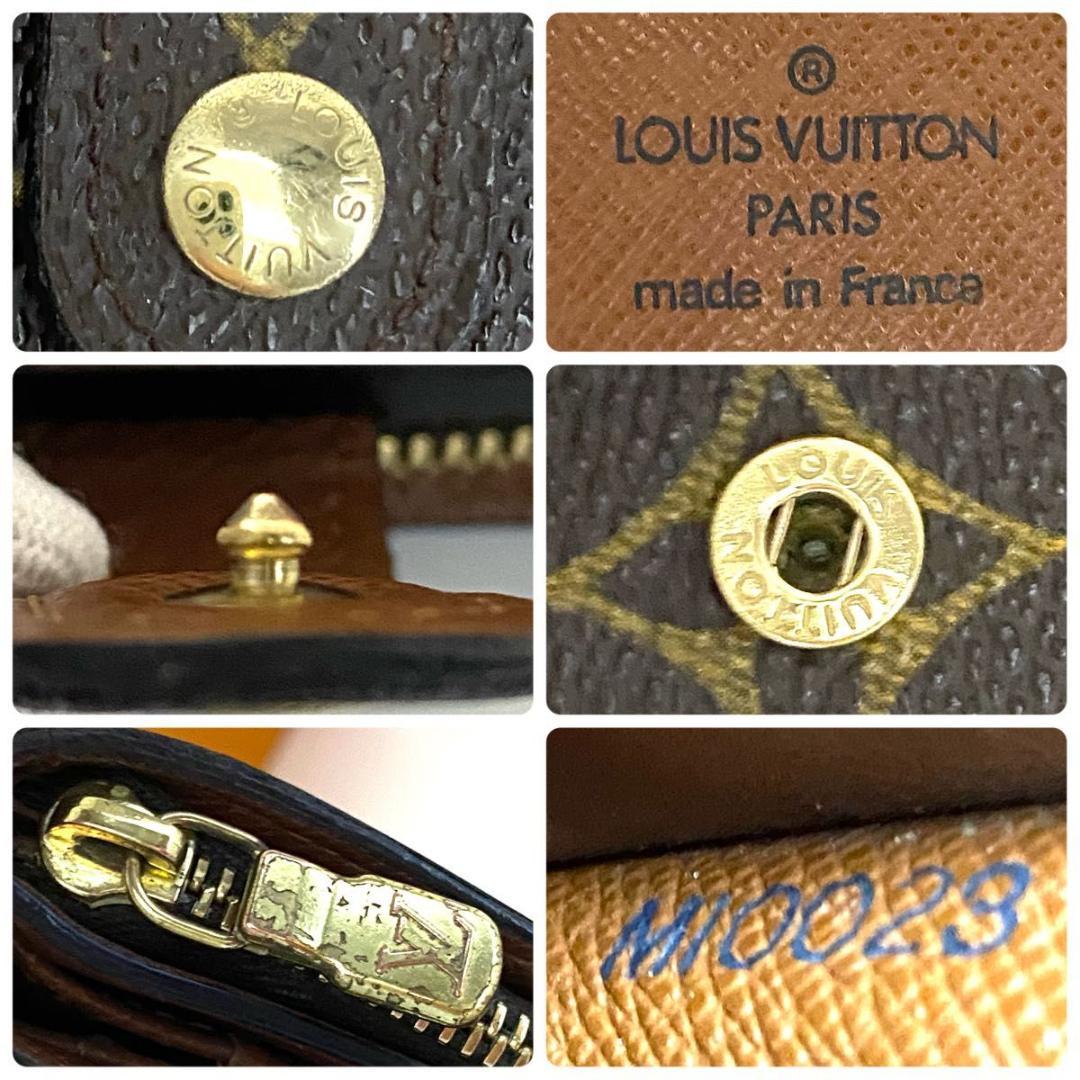 ルイ ヴィトン◎コンパクトジップ モノグラム 二つ折り ラウンドファスナー 茶色