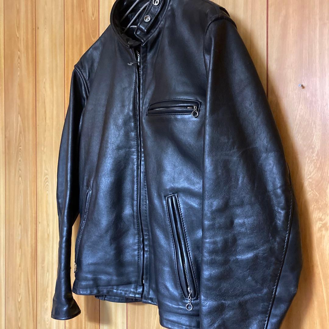 Schott 641 シングルライダース　 ボアライナー付 サイズ36ブラック