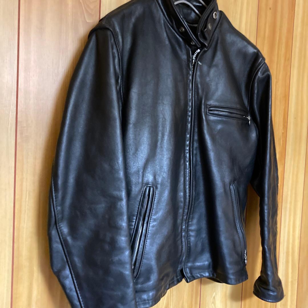 Schott 641 シングルライダース　 ボアライナー付 サイズ36ブラック