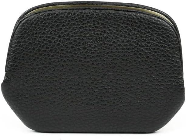 スタイリッシュ✨ 天溝がま口 黒 コンパクトウォレット ミニ財布 本革