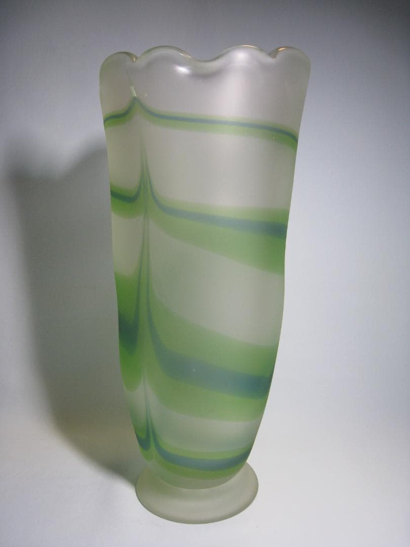 沖縄県伝統工芸士【琉球硝子花瓶】　末吉清一 　現代の名工　卓越した技能