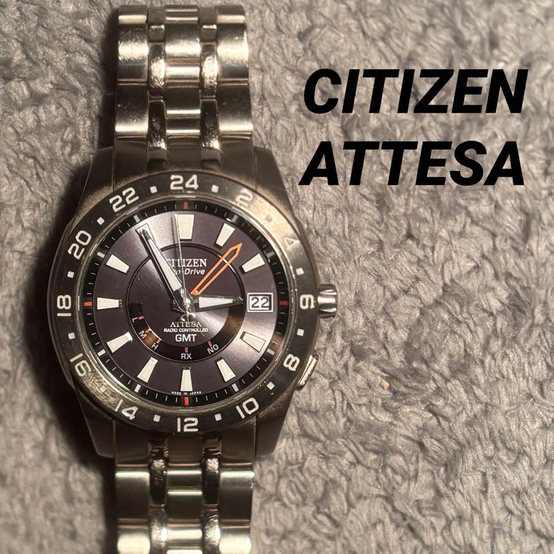 CITIZEN 時計 メンズ GMT 電波 ソーラー ATTESA エコドライブ