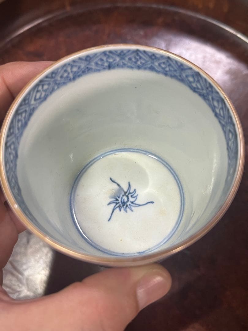 古伊万里　蕎麦猪口　あじさい　鶯　ウグイス　梅　紫陽花　民藝　そば猪口事典掲載