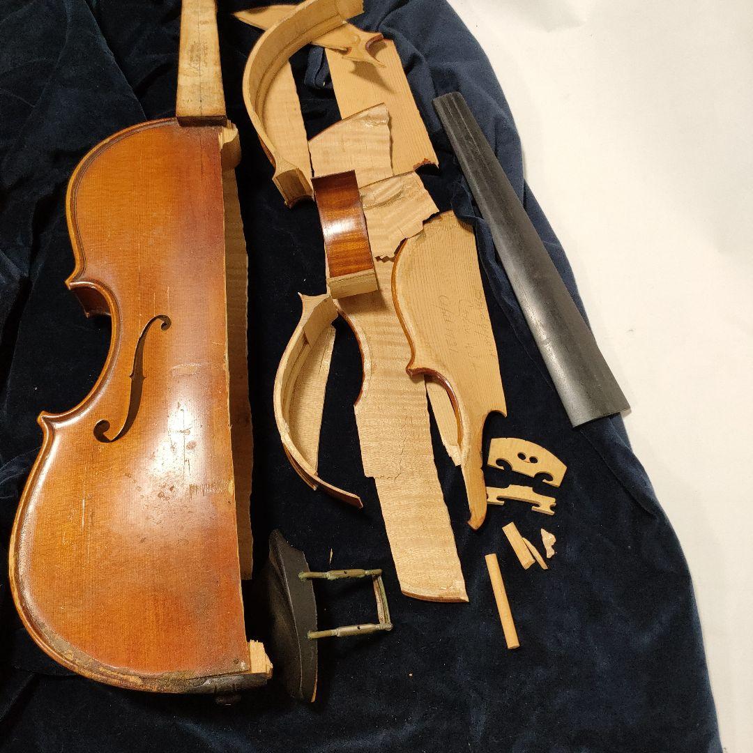 オールドバイオリン4/4　 バイオリン弓７本　修理修復の練習用に　ジャンク品