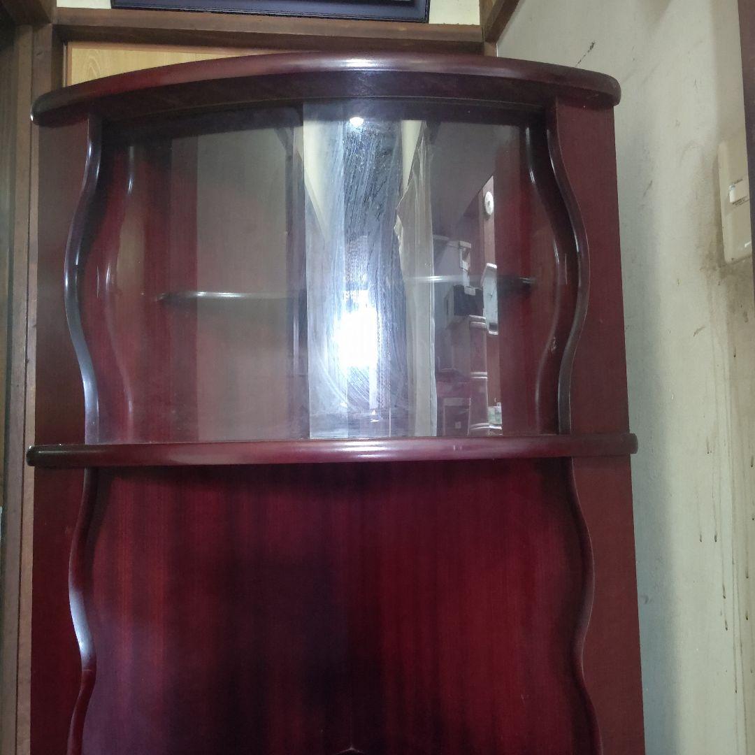 【お値下げ】木製コーナーキャビネット ダークレッド