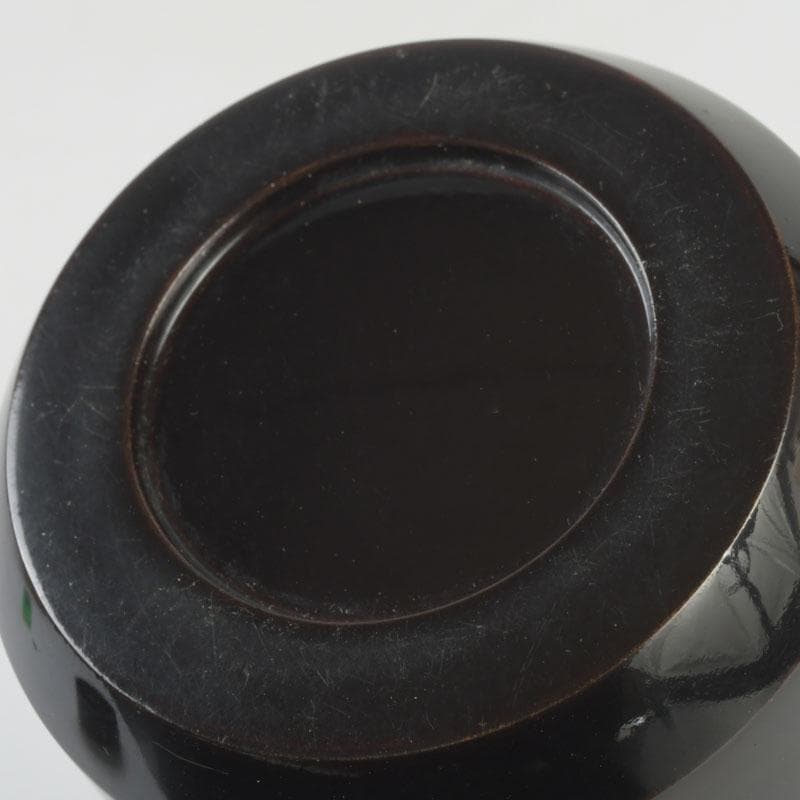 茶道具　黒漆　菊蒔絵　雪吹　棗　時代箱付　V　9812