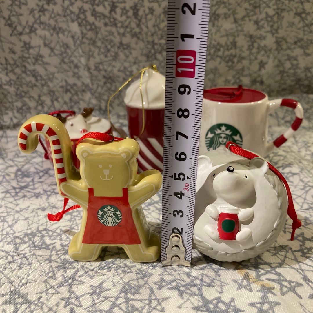 スターバックス　クリスマスオーナメントセット　ベアリスタ　ハリネズミ　トナカイ