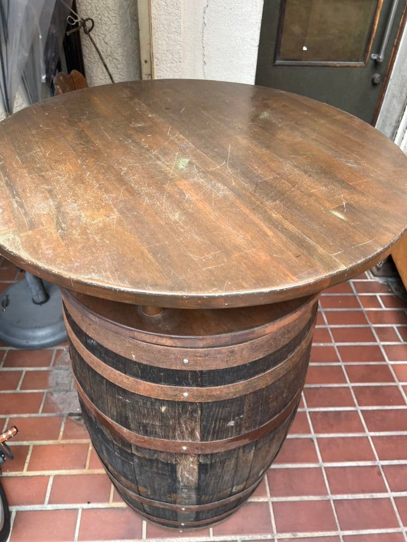 【miya】木製 ワイン樽テーブル 高さ110cm