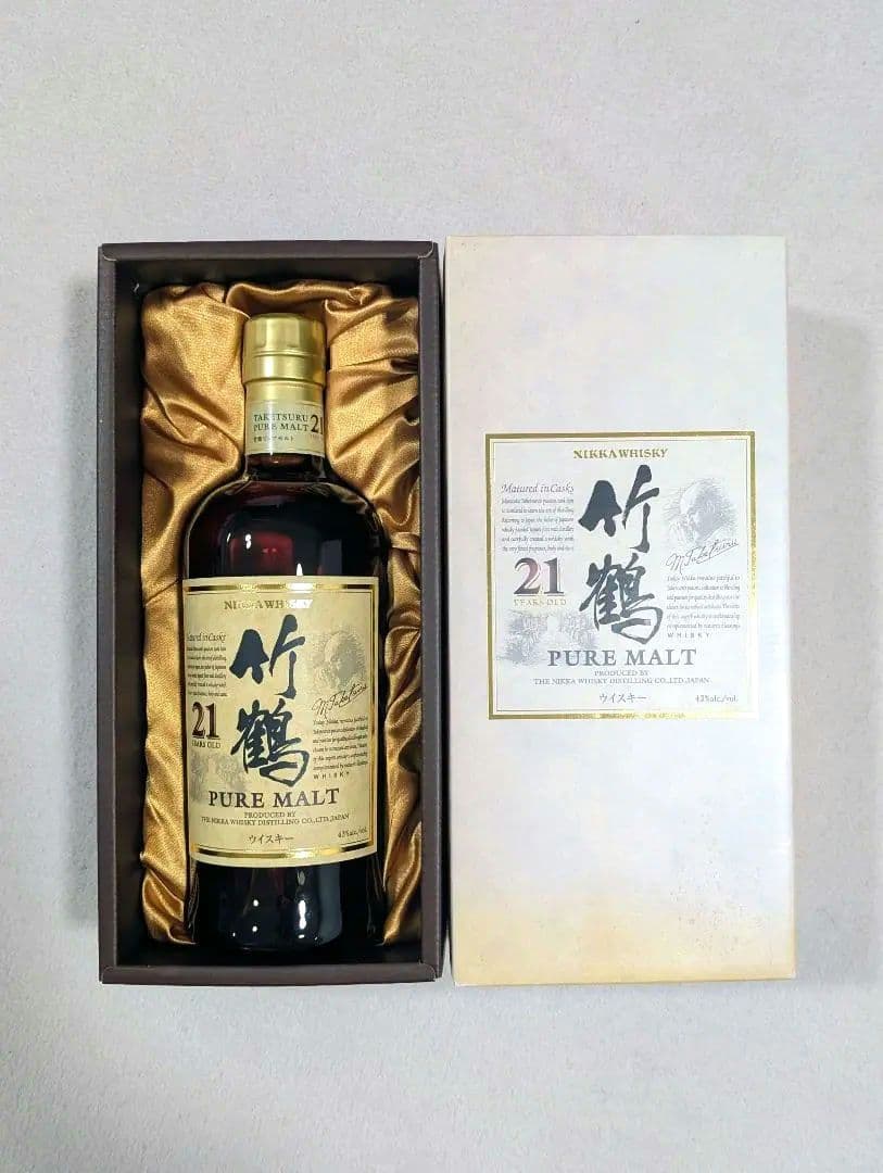 ​【未開栓・旧ラベル】ニッカ 竹鶴 21年 ピュアモルト 700ml 箱付き