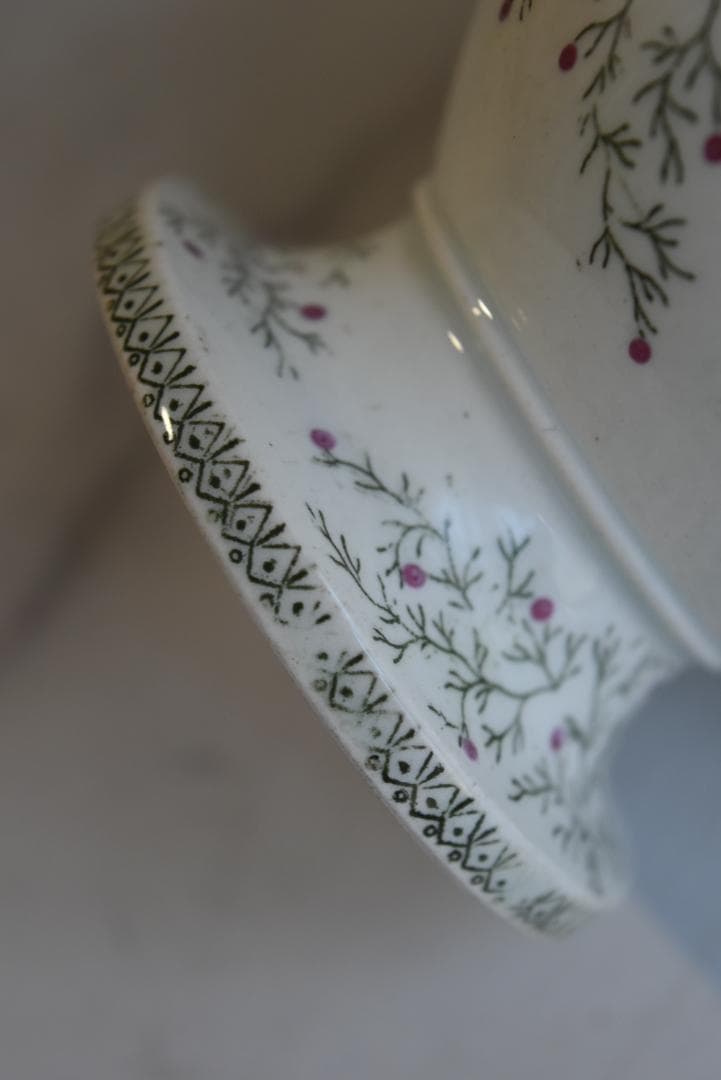 逸品1841年　クレイユエモントロー窯　ヤドリギの器　美品ボウル　アンティーク