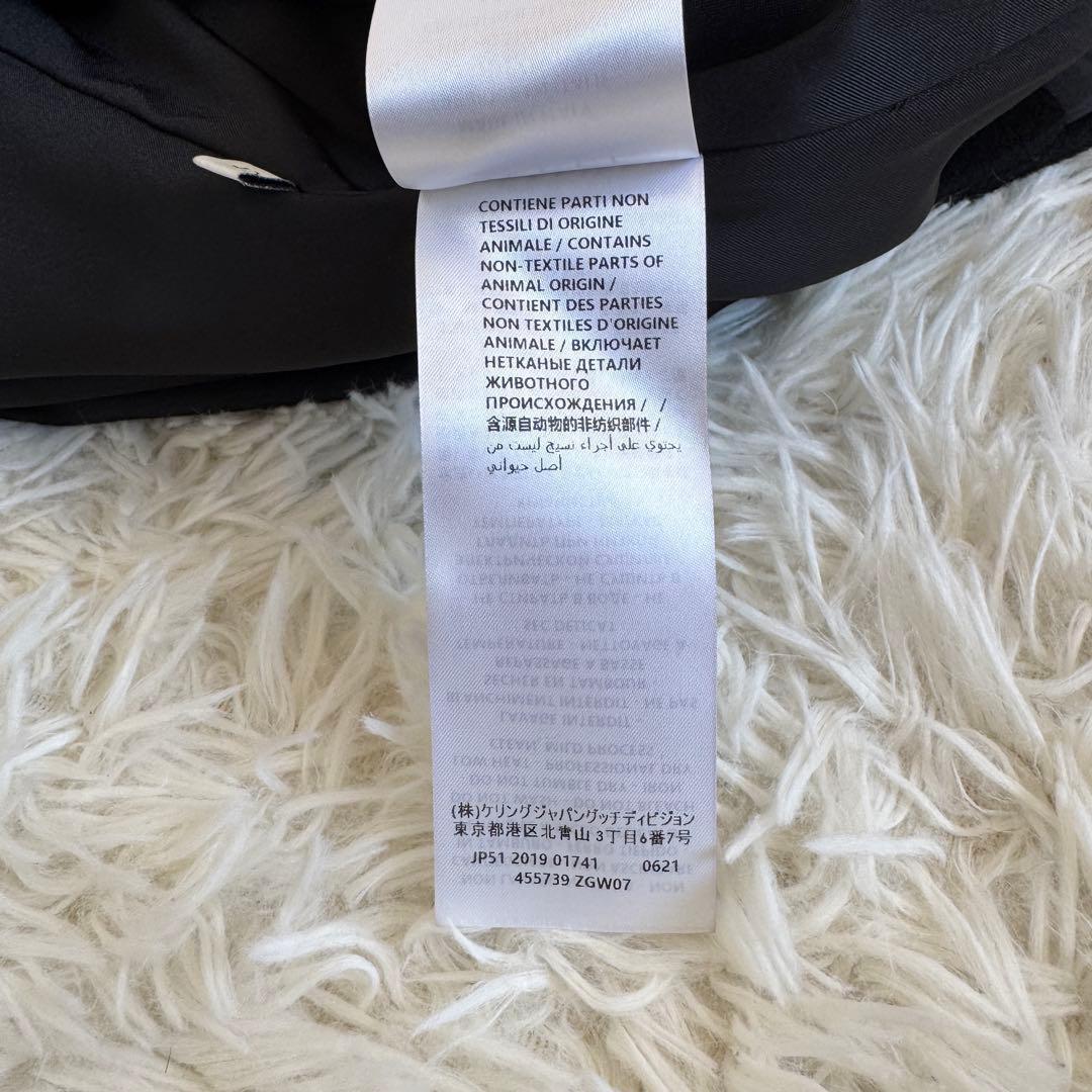 新品タグ付　グッチ　チェスターコート　ブラック　Lサイズ　ロゴボタン