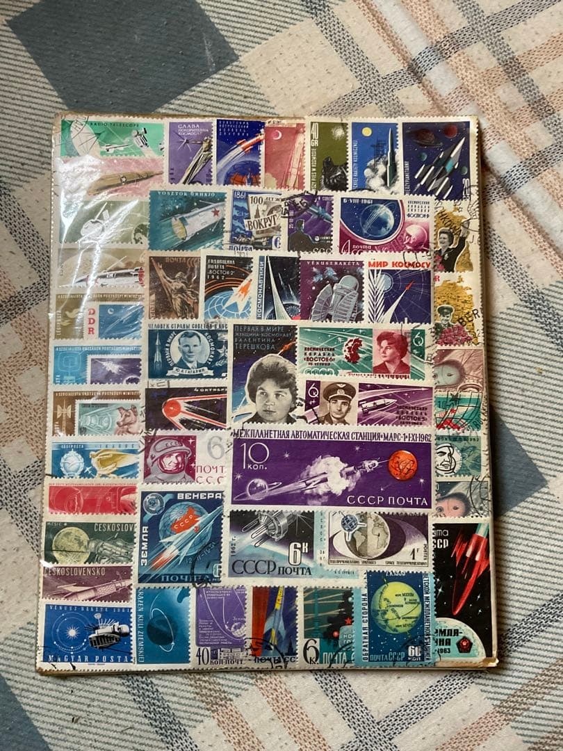 ソビエト連邦　宇宙計画使用済み切手セット　50枚ほどの詰め合わせ。USSR。