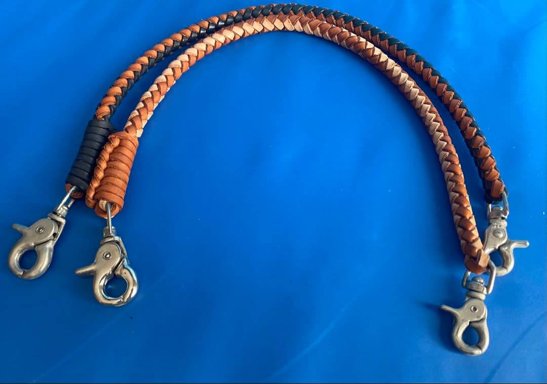 MAMAKIN'レザーウォレット(ヌメ革) ホルダー&ストラップ付き(2本付き)