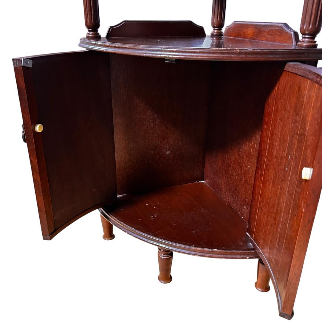 綾野製作所 アヤノクラフト コーナーキャビネット 木製3段 ダークブラウン