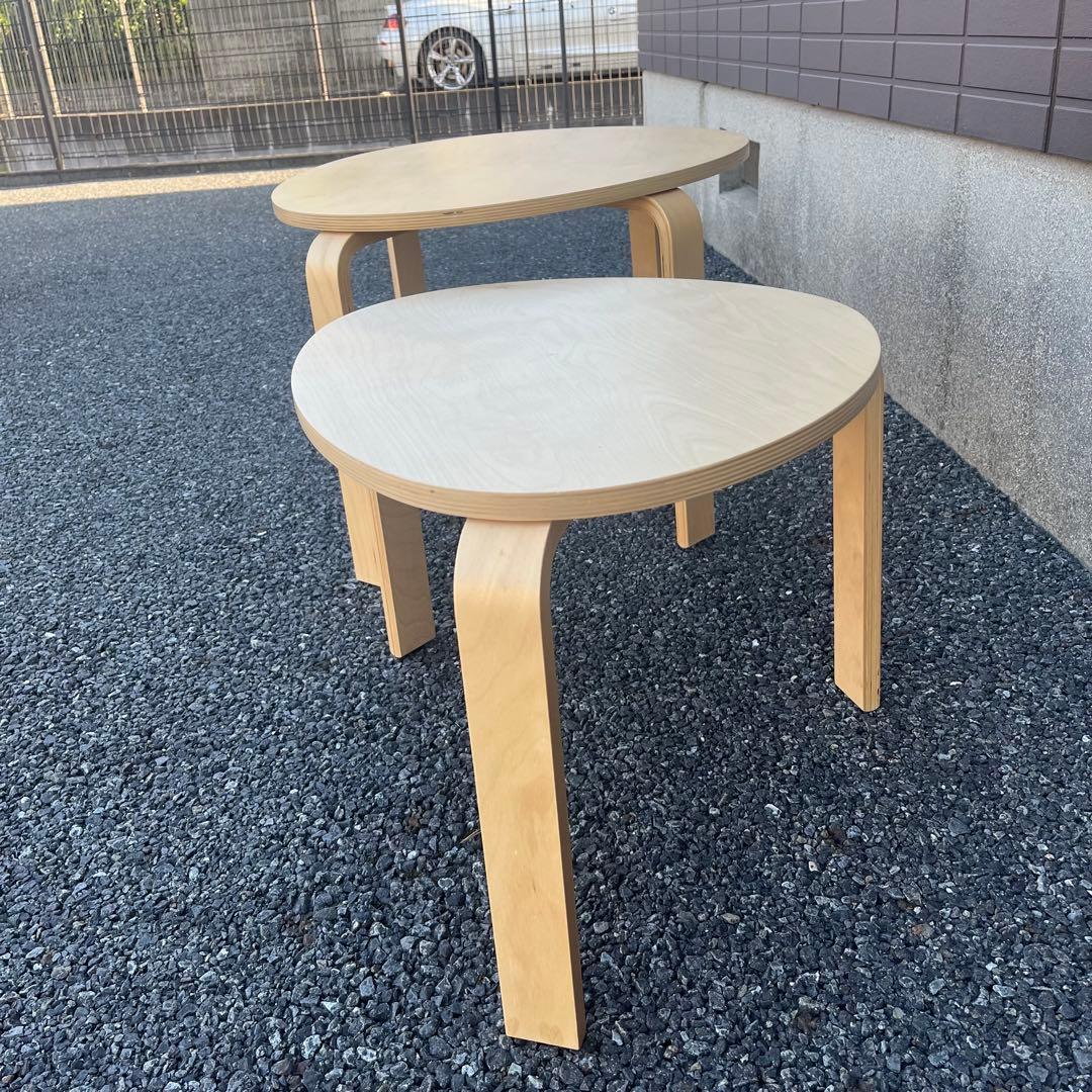 【 美品/送料込み 】IKEA スヴァルスタ ネストテーブル2点セット　バーチ