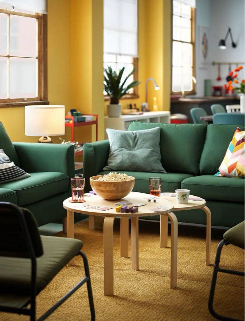 【 美品/送料込み 】IKEA スヴァルスタ ネストテーブル2点セット　バーチ